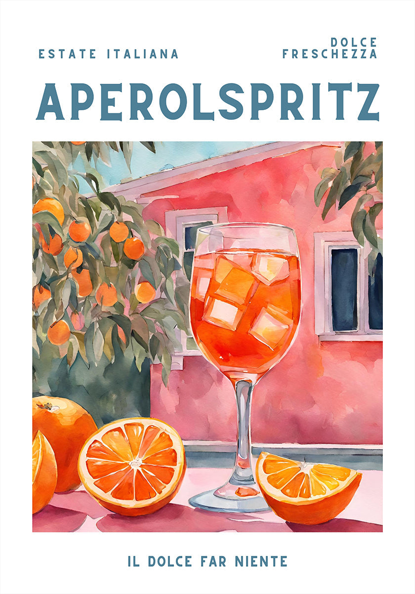 Aperol Spritz, Aquarell, frisse poster