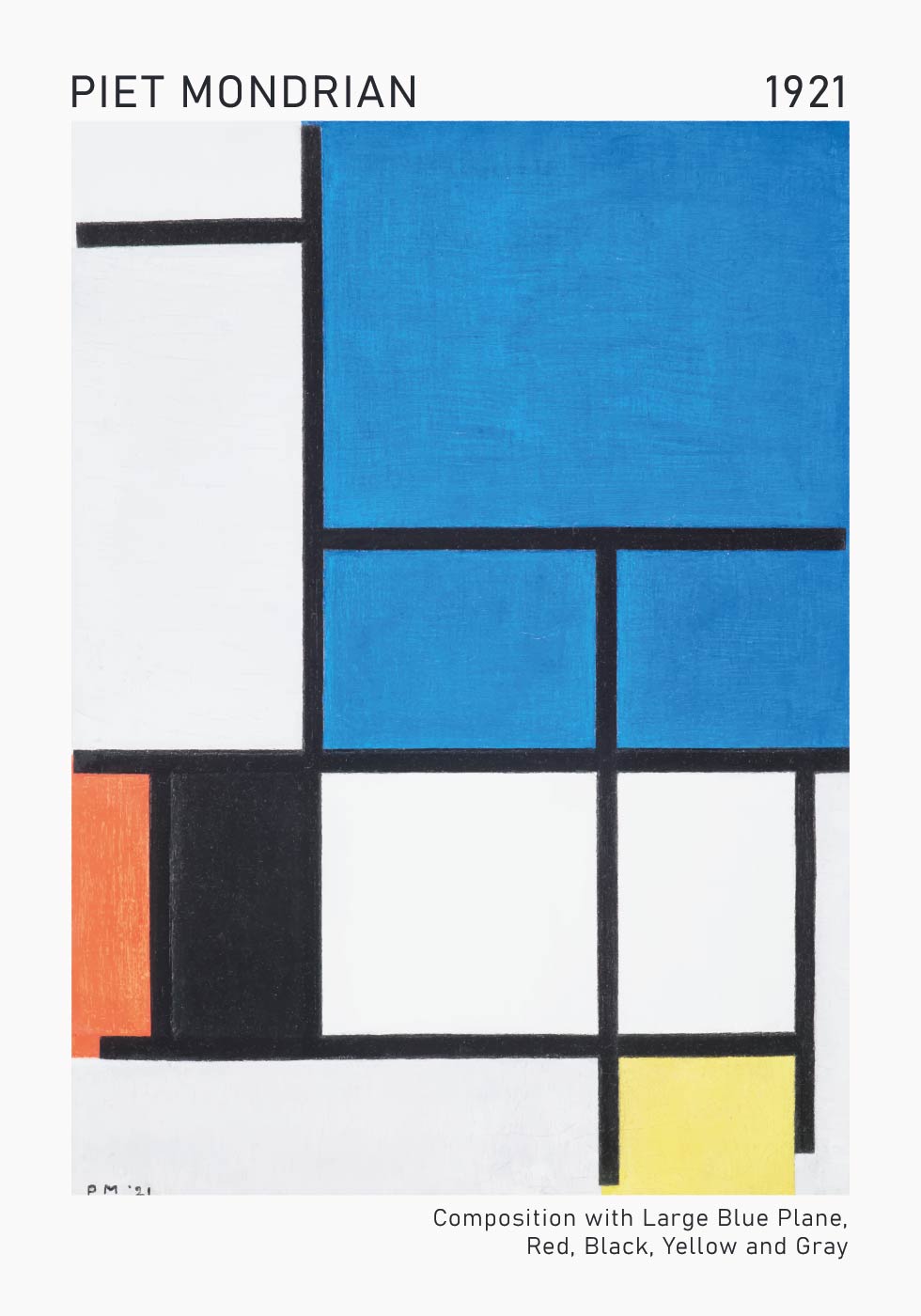 Composition With Large Blue Plane Plakat - Posterbox.dk