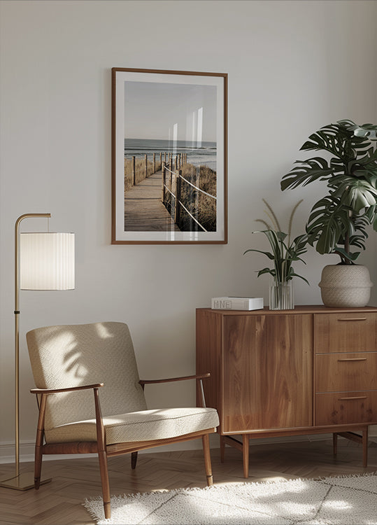 Wooden Path to the Beach, Coastal Boardwalk Plakat - Posterbox.dk