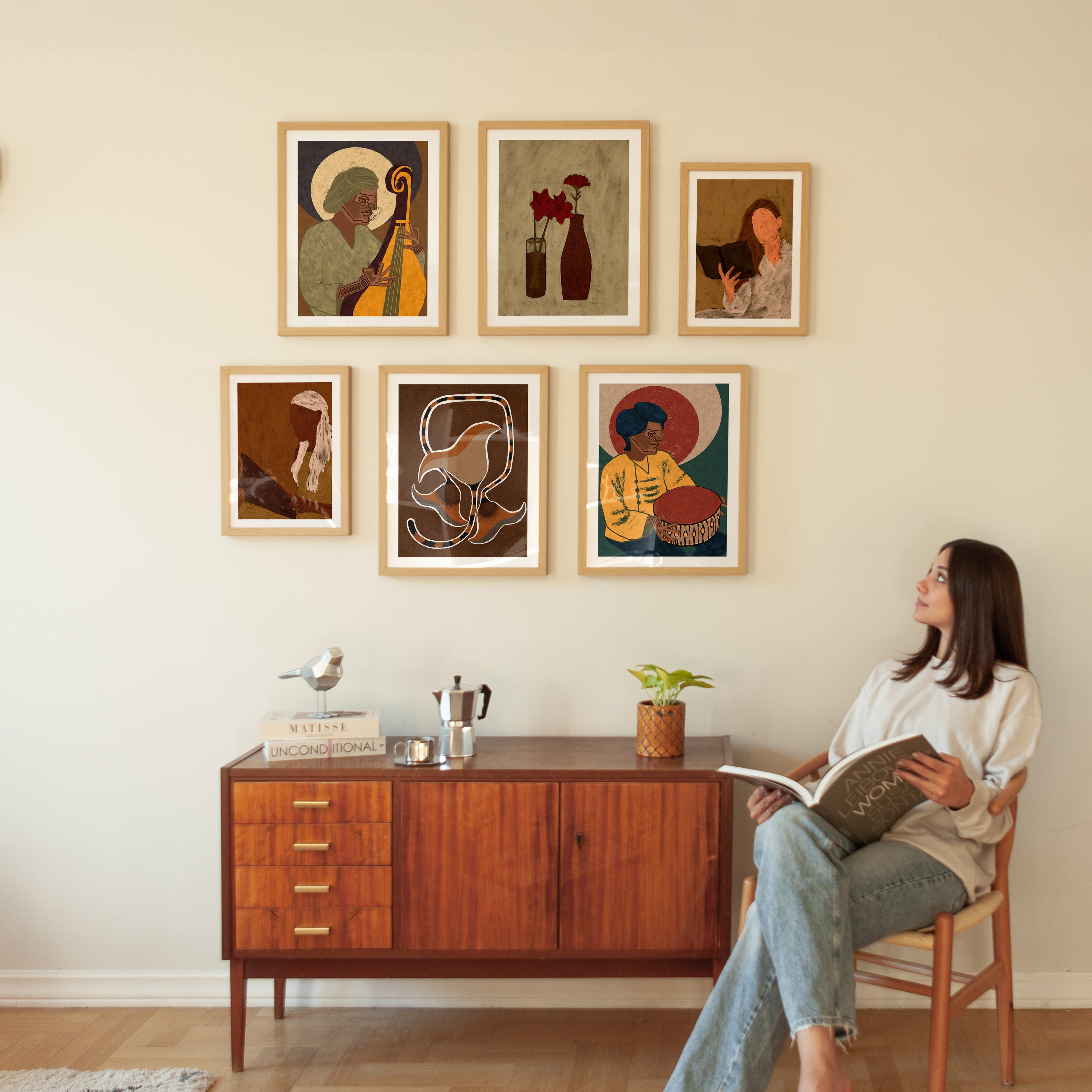 Moderne kunstgalerie muurset poster