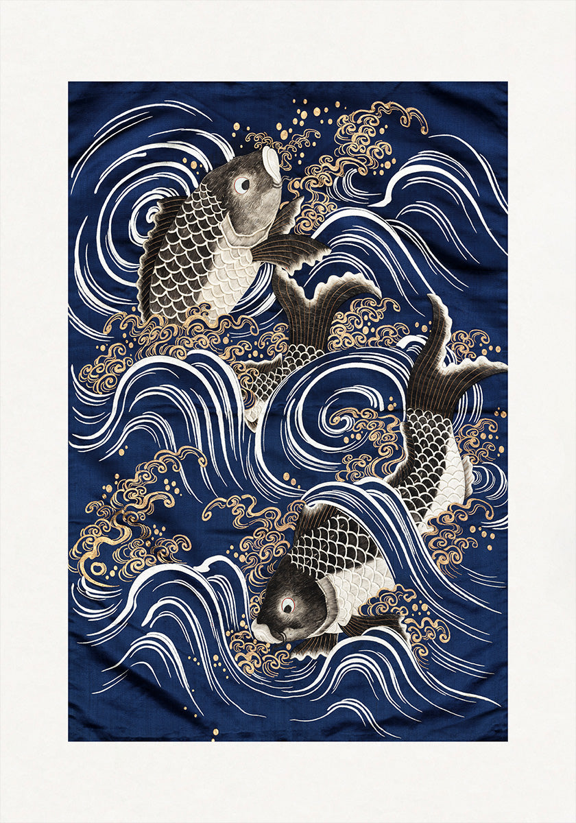 Carp In Waves During Meij Period (NEW) - Posterbox