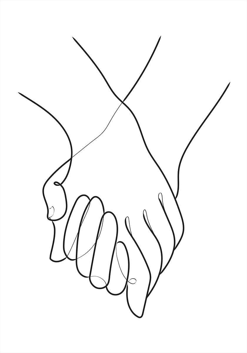Hand in hand lijnen Poster