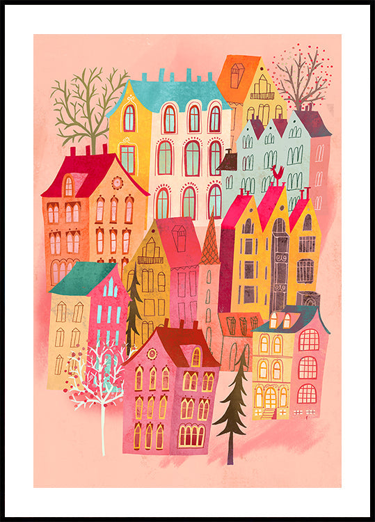 Lovely Pink Village (NEW) - Posterbox