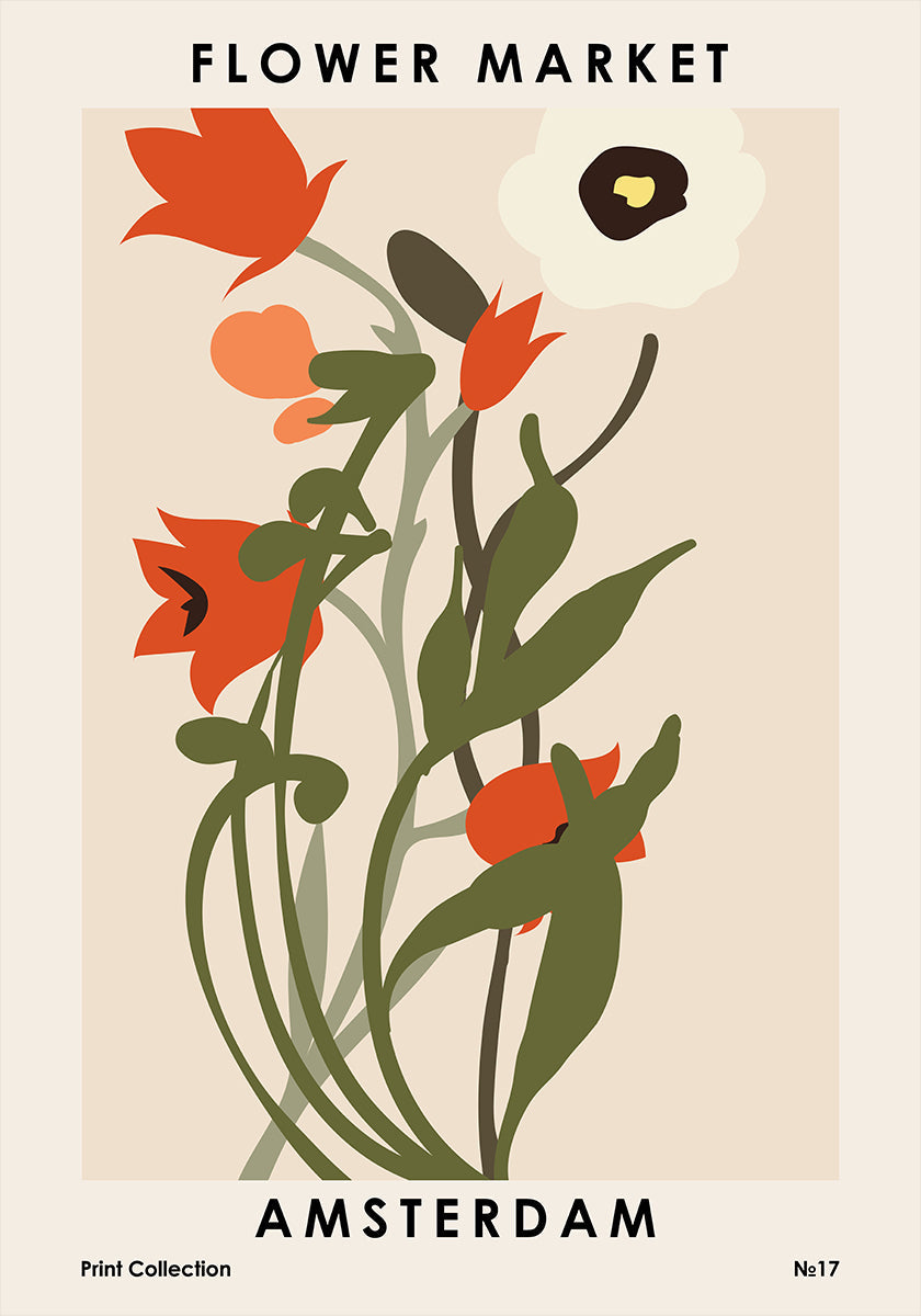 Bloemenmarkt Amsterdam Poster