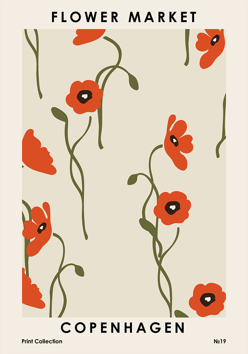 Bloemenmarkt Kopenhagen Poster