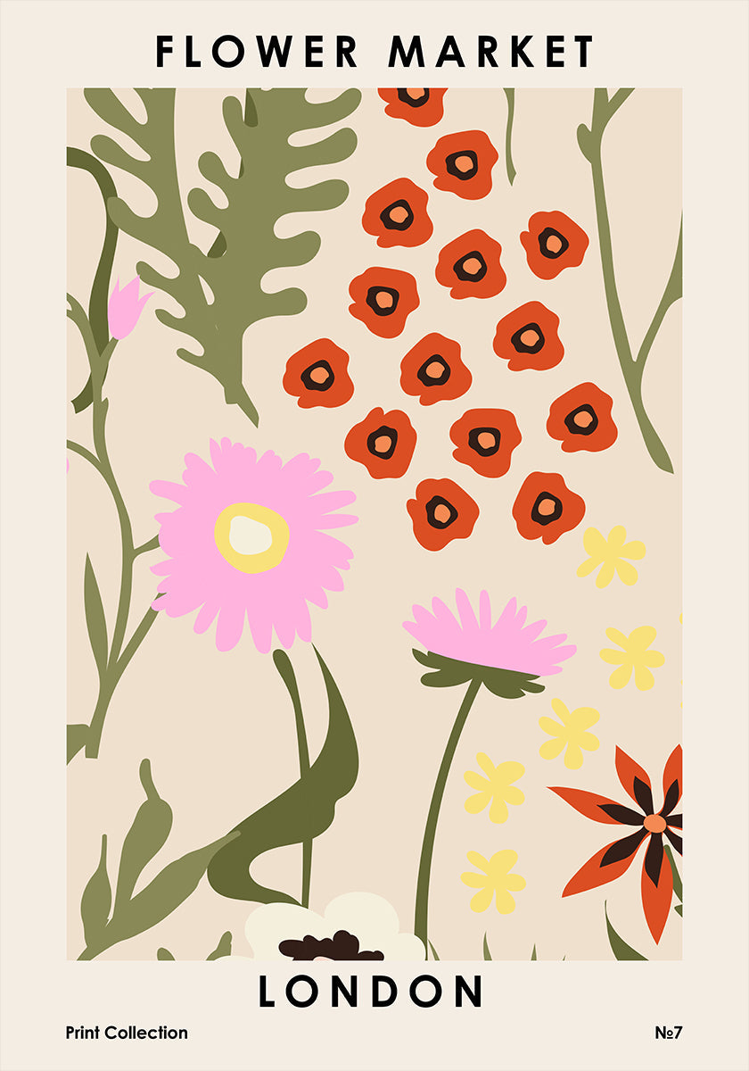 Bloemenmarkt Londen poster