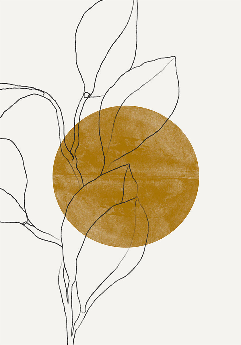 Lijn blad harmonie poster