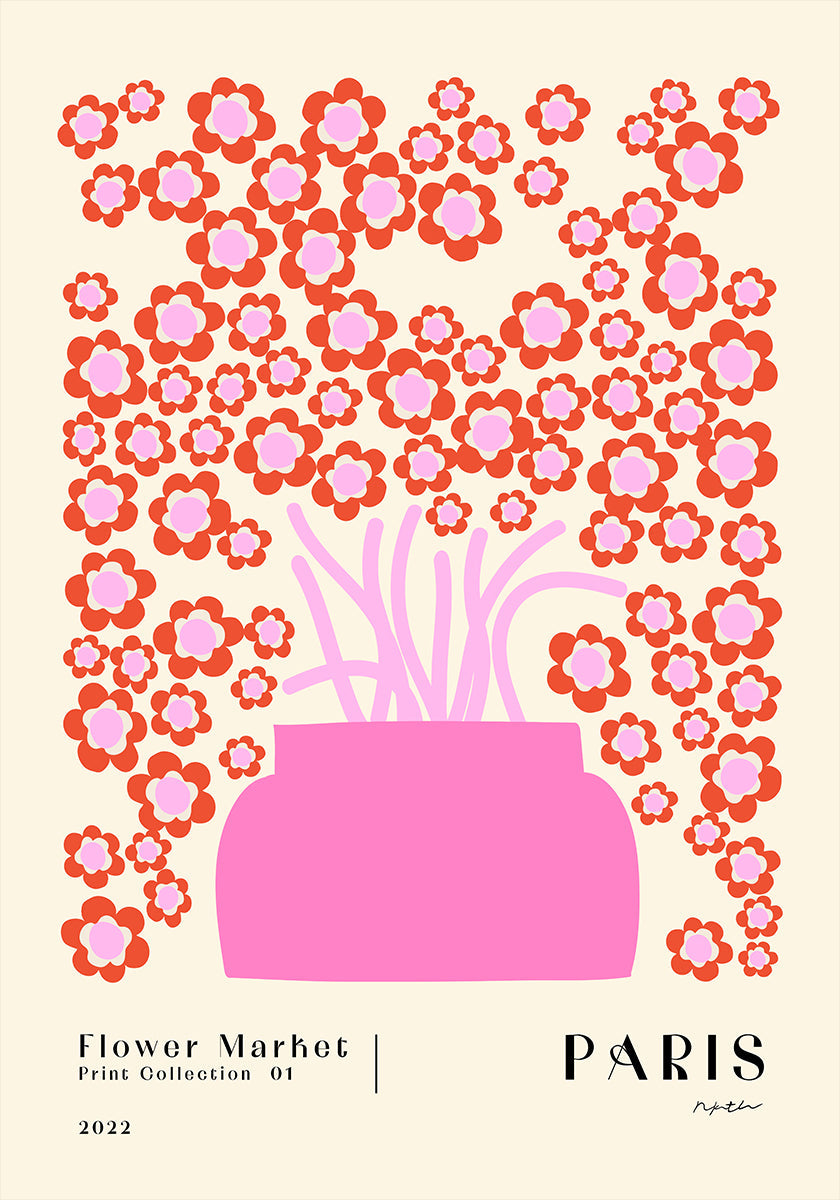 Bloemenmarkt. Parijs-affiche