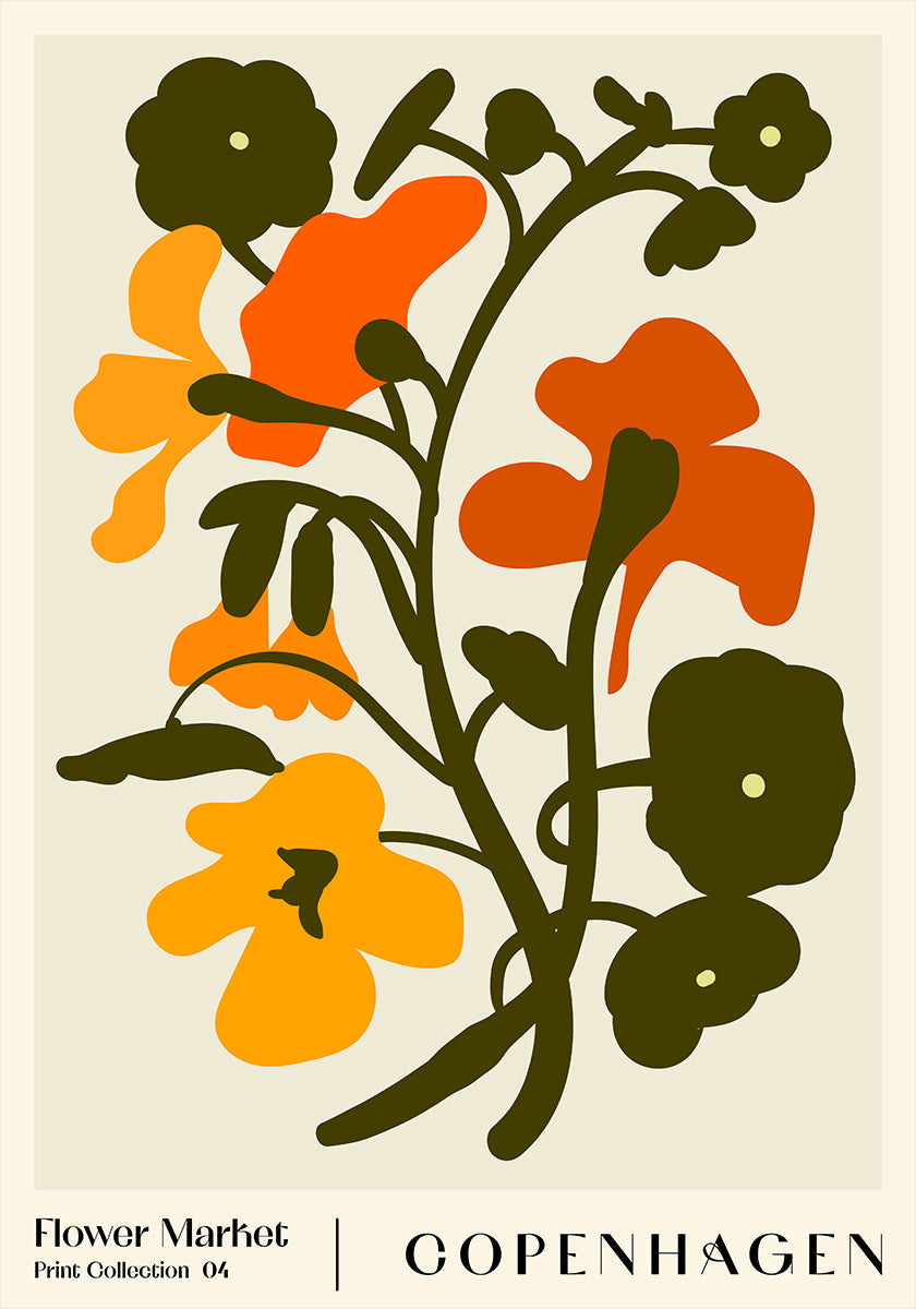 Bloemenmarkt. Kopenhagen-affiche