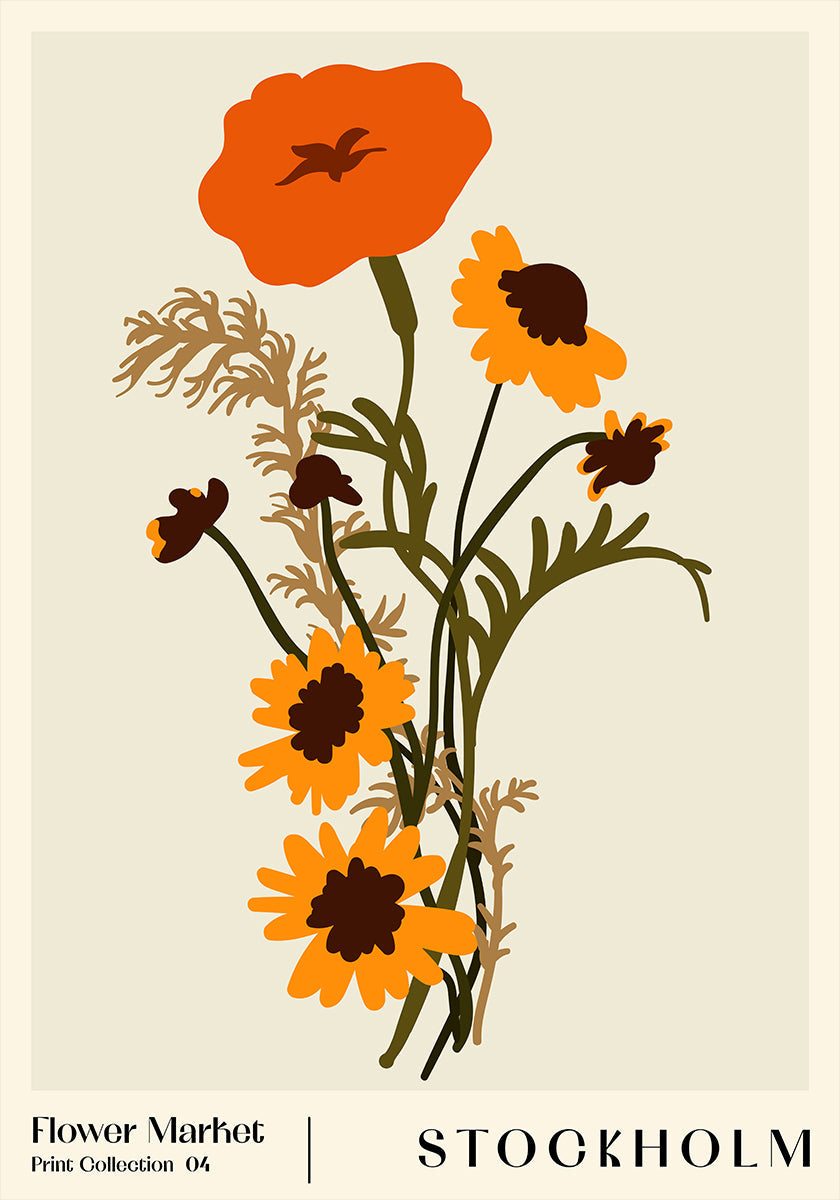 Bloemenmarkt. Stockholm-affiche