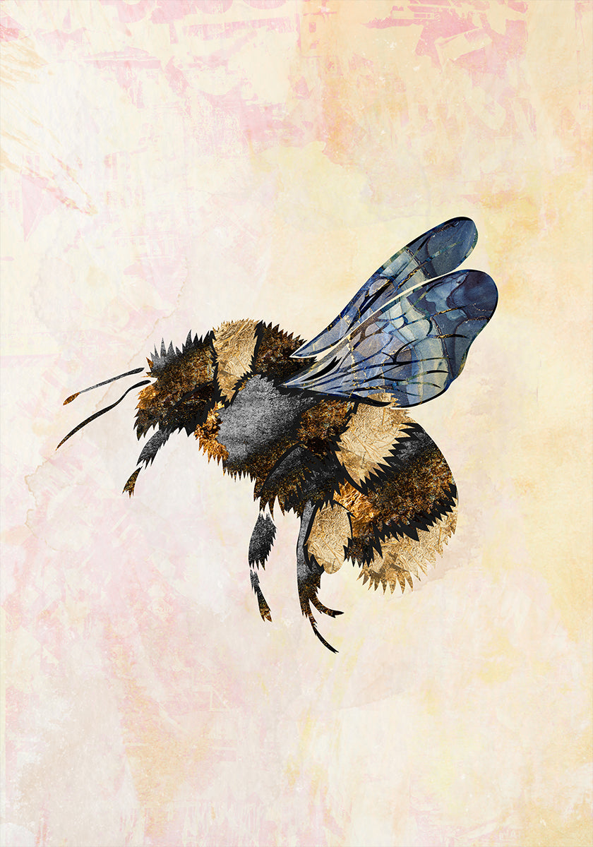Grunge aquarel bijenposter
