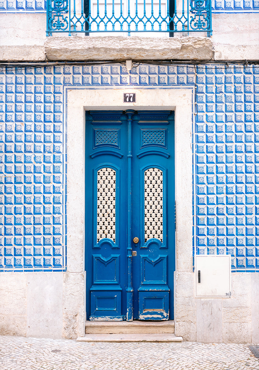 Blauwe Lissabon-poster