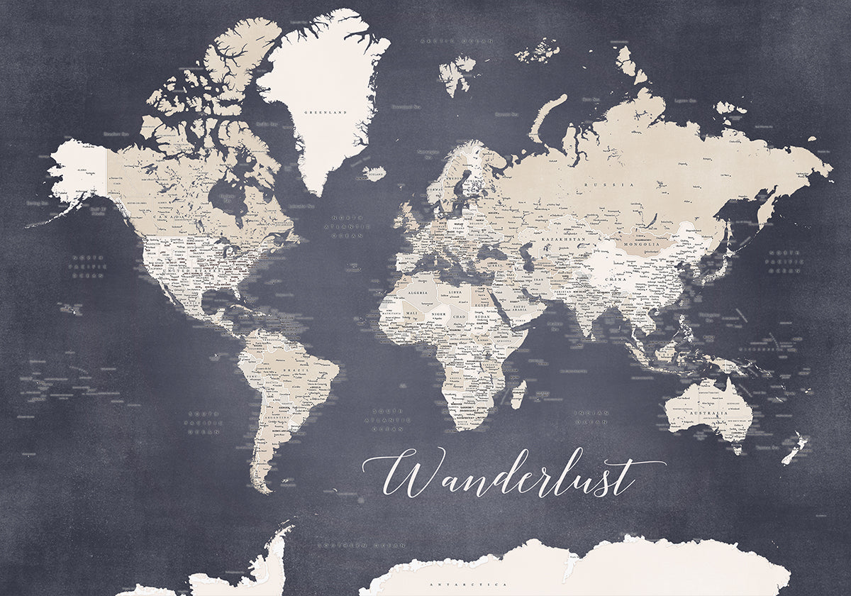 Wanderlust wereldkaart Glyn (NIEUW)
