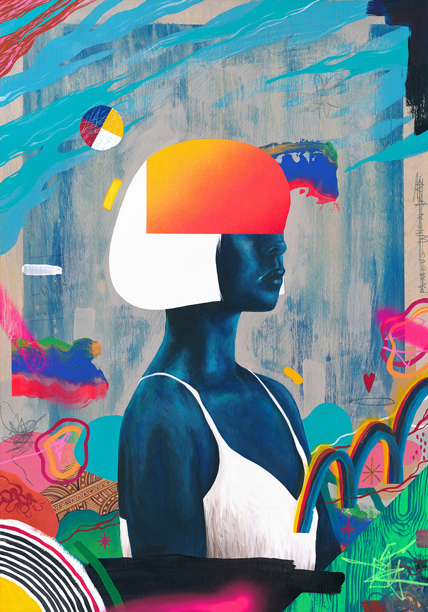 Blauwe meisjesposter