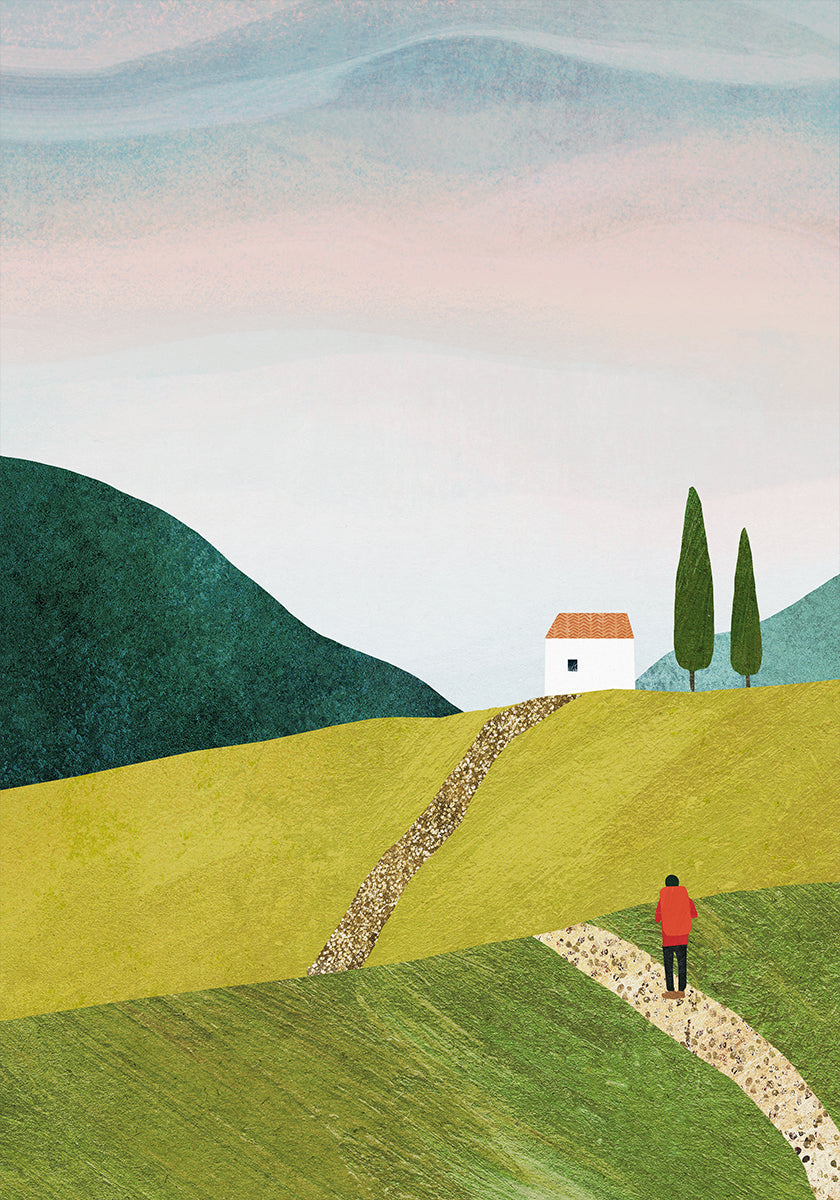 Lopend naar huis-poster