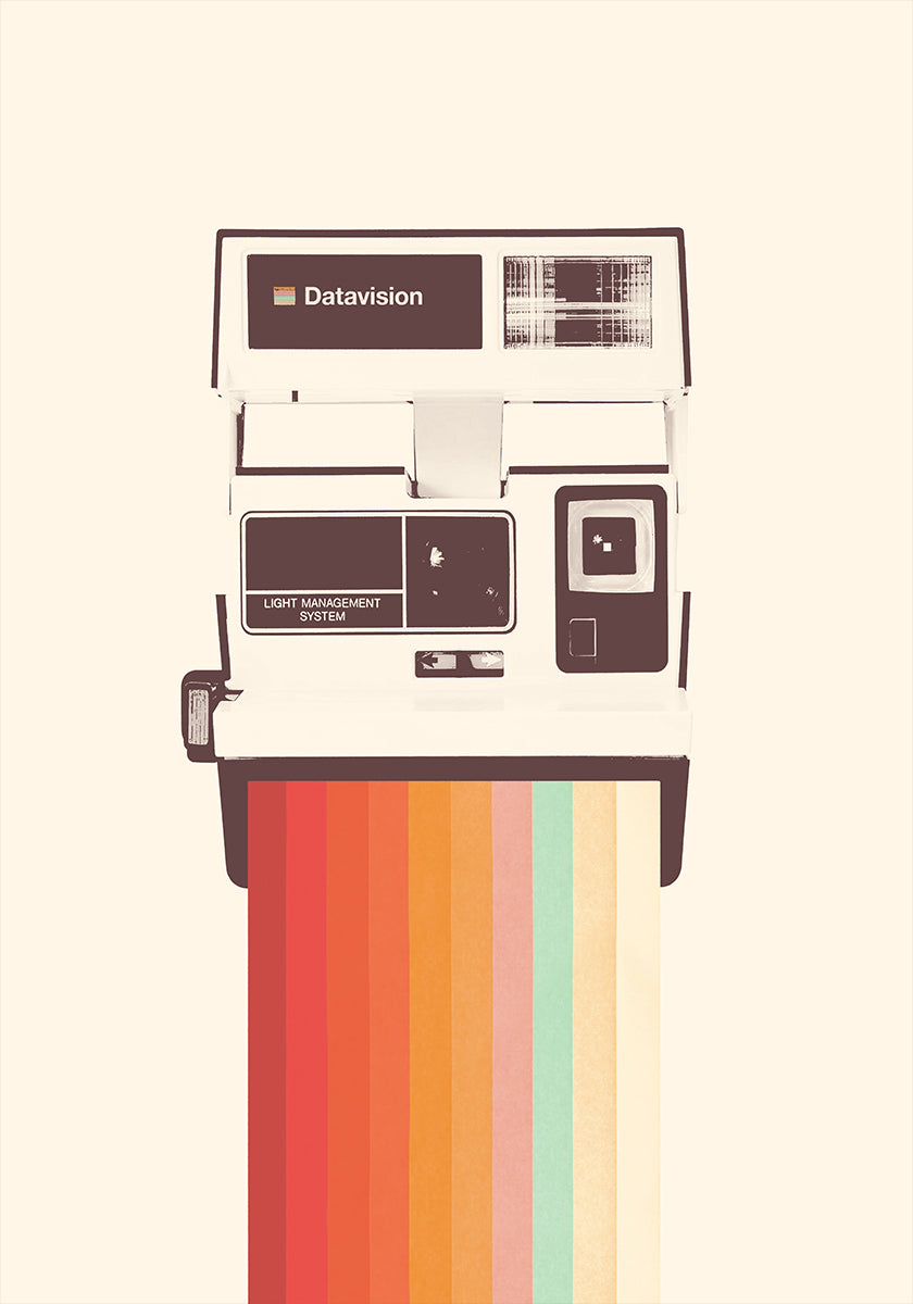 Instant camera regenboog poster