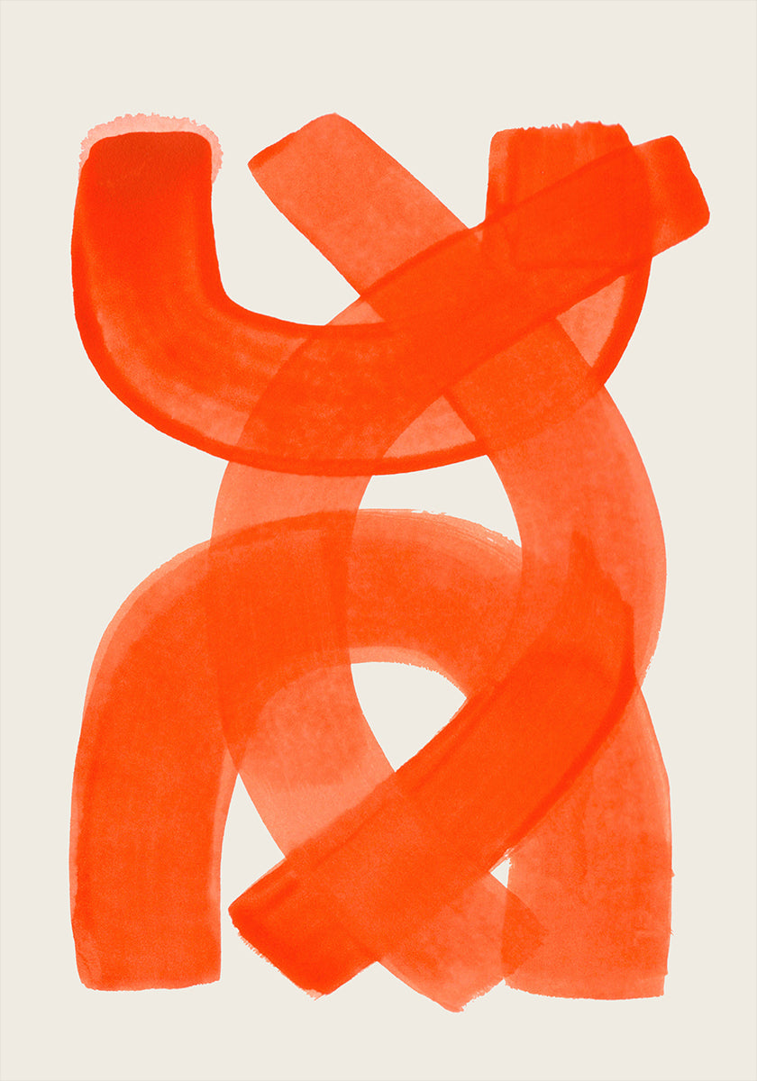 Oranje lijnen poster