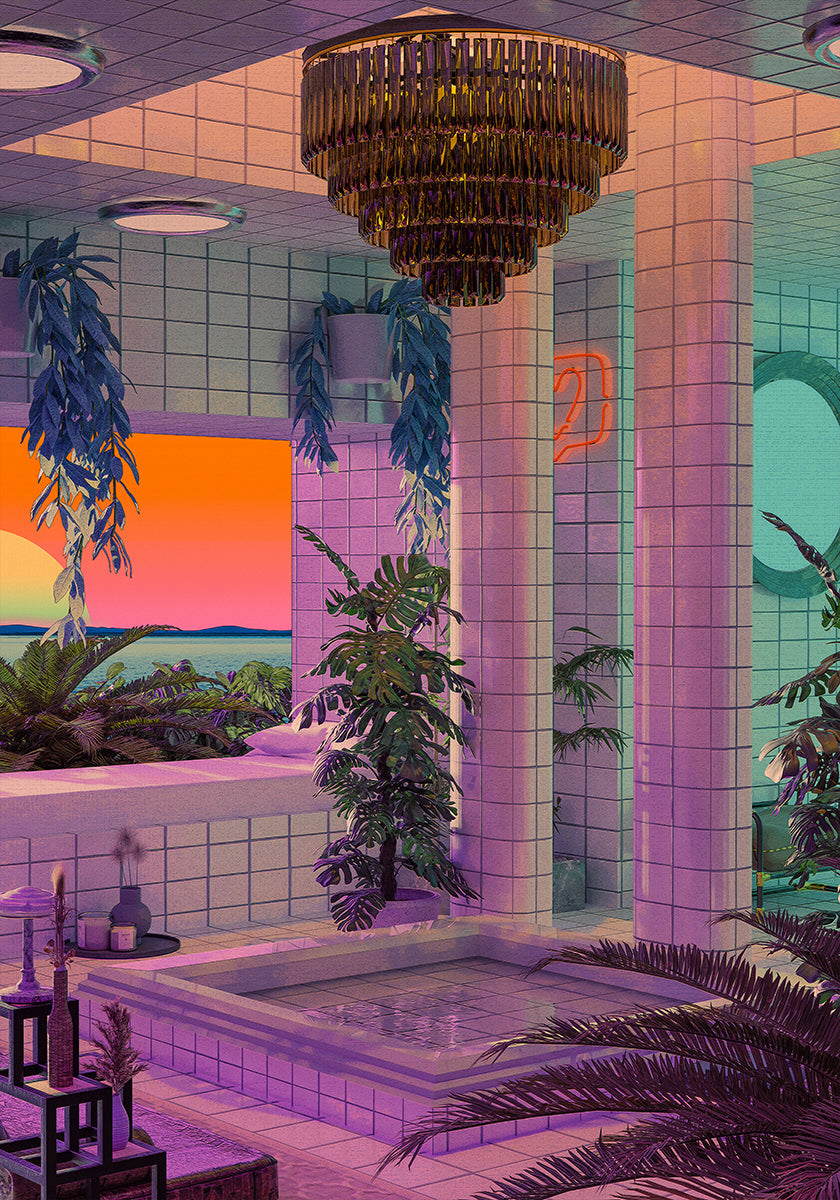 Vaporwave-zwembad