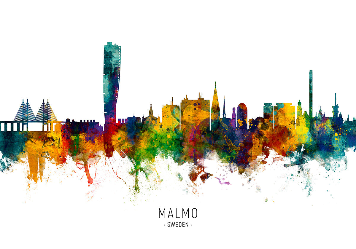 Malmö Zweden Skyline Poster
