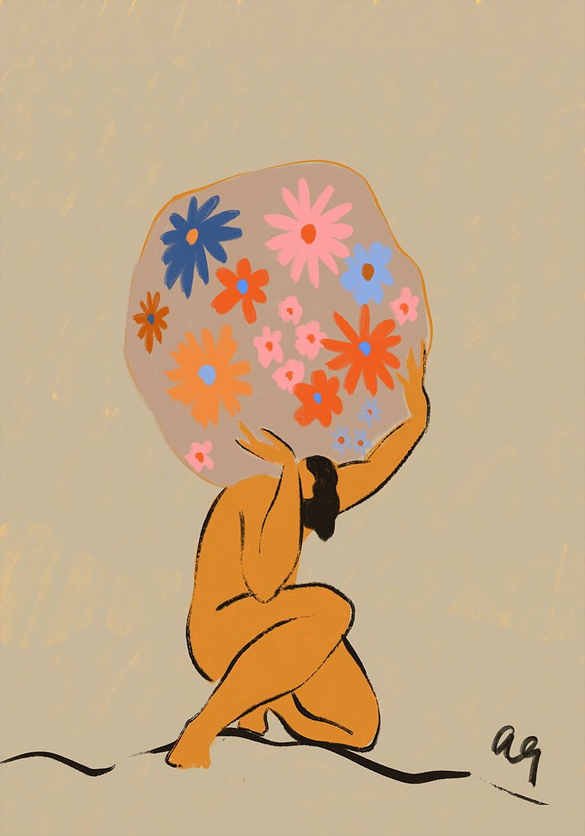 Wereld op haar schouders-poster