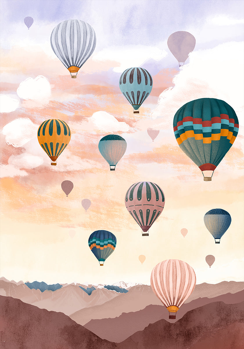 Luchtballon hemel Poster