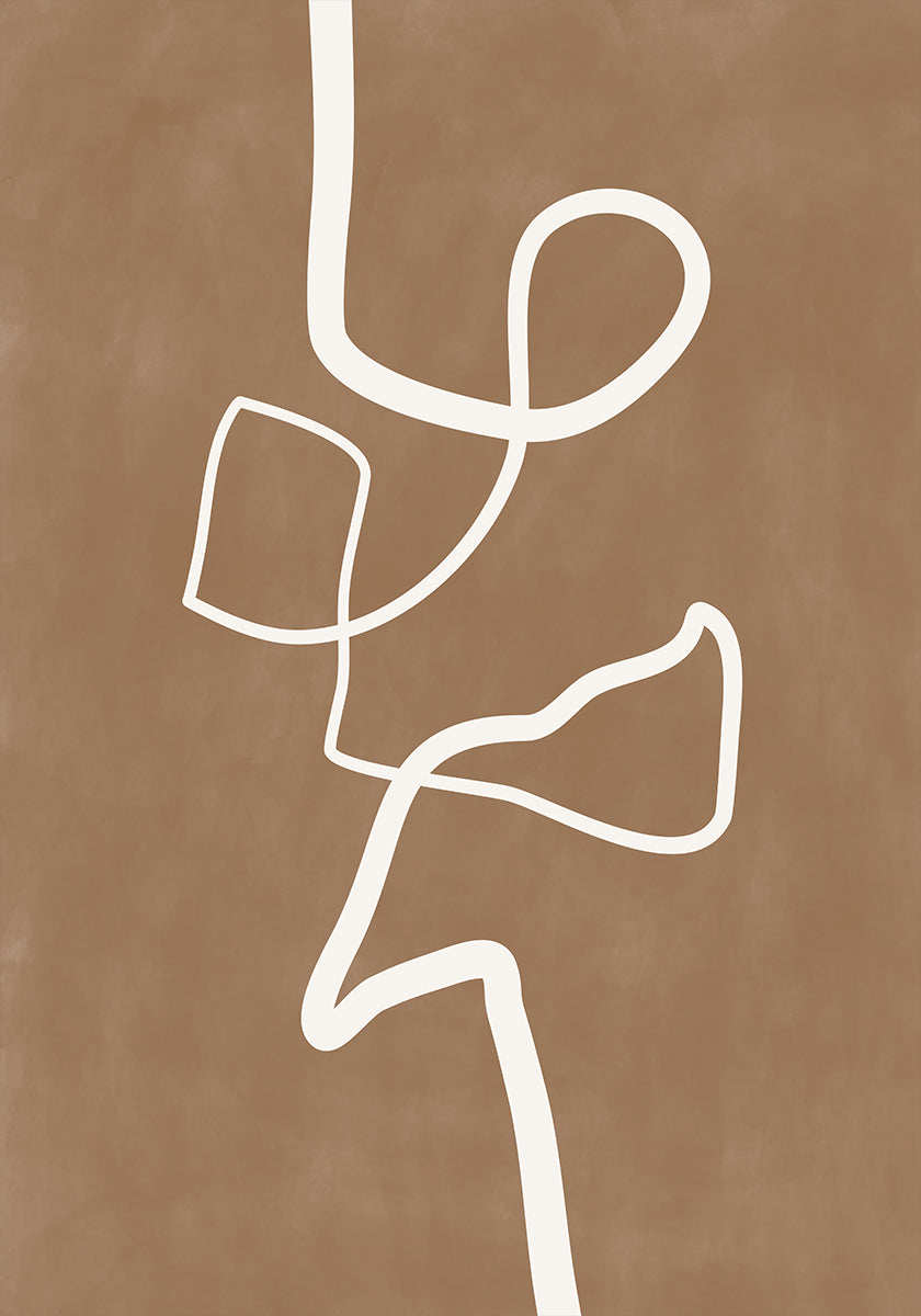 Witte enkele lijn artwork poster