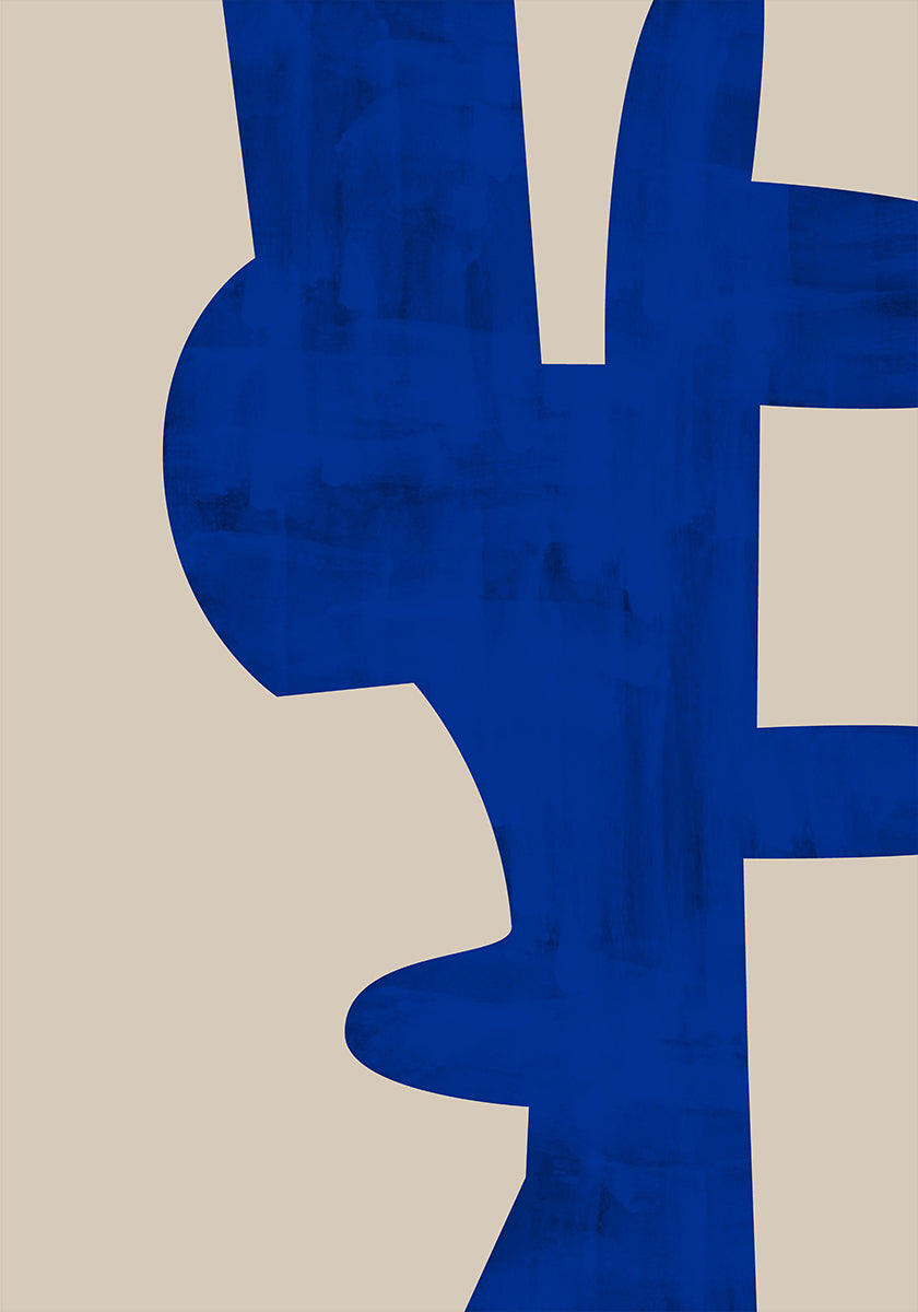 Schaduwen van blauwe poster
