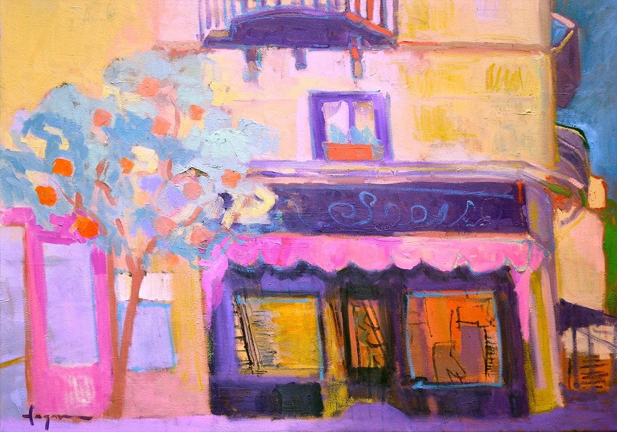 Levendige caféscène