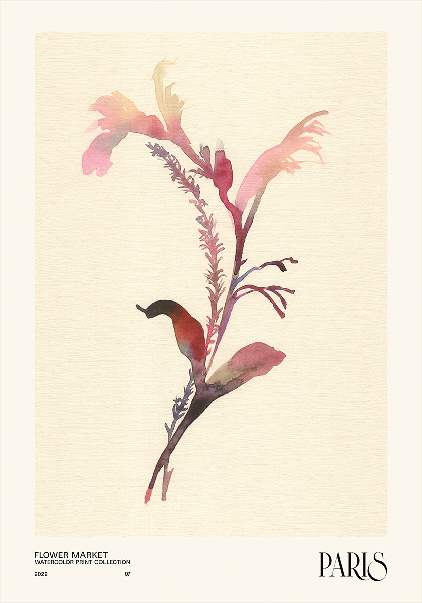 Collectie aquarelprints. Bloemenmarkt - Parijs