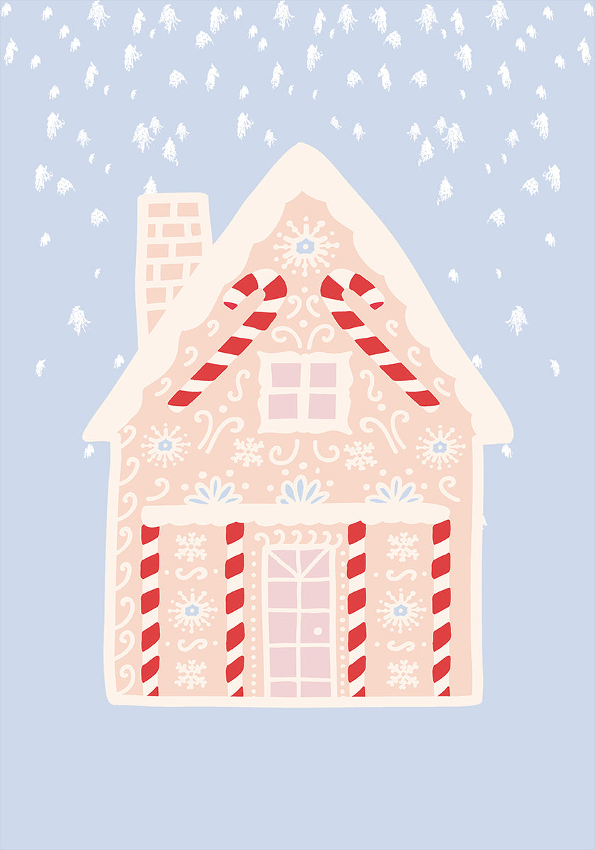 Blauwe peperkoek huis Poster