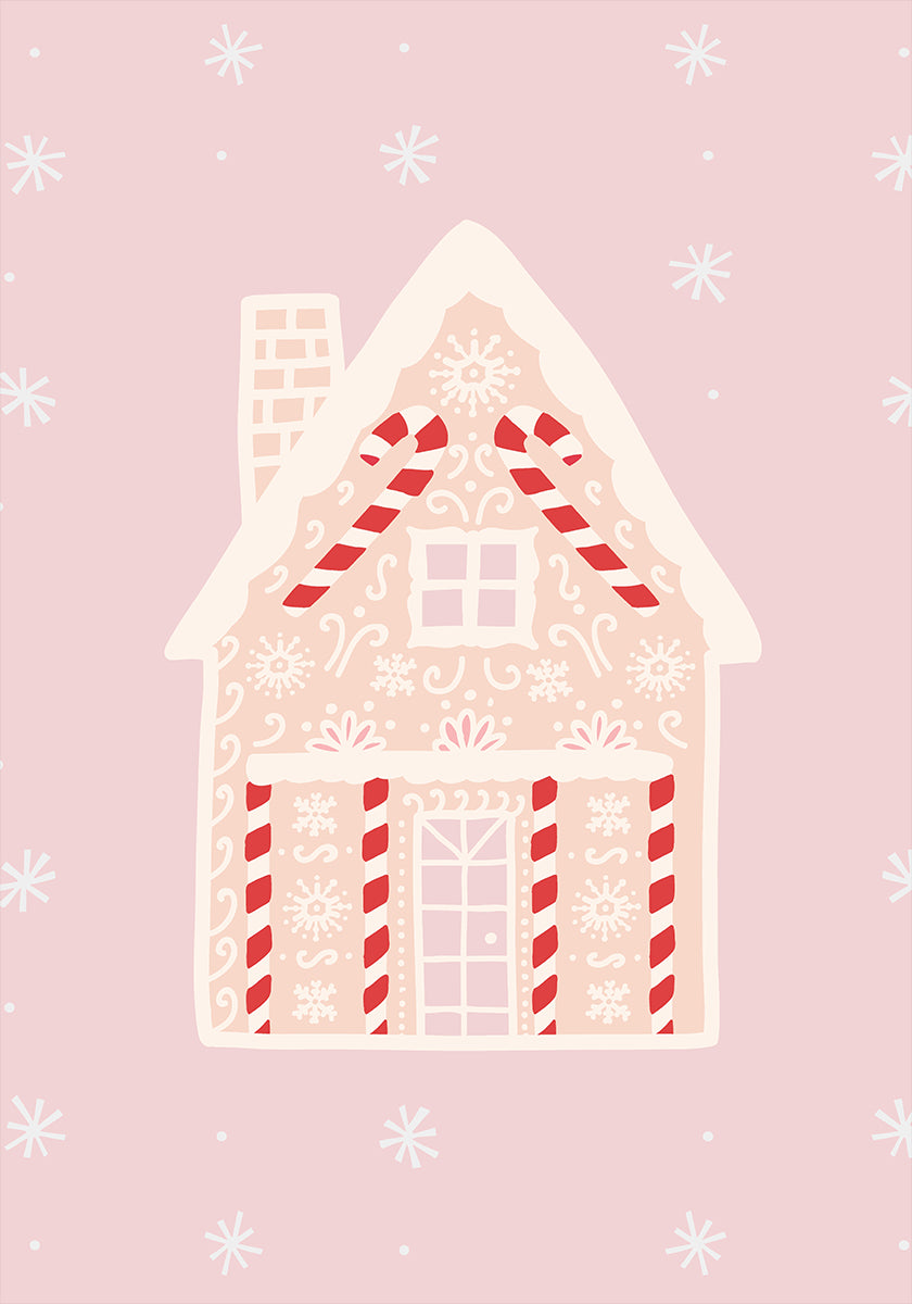 Roze peperkoek huis Poster