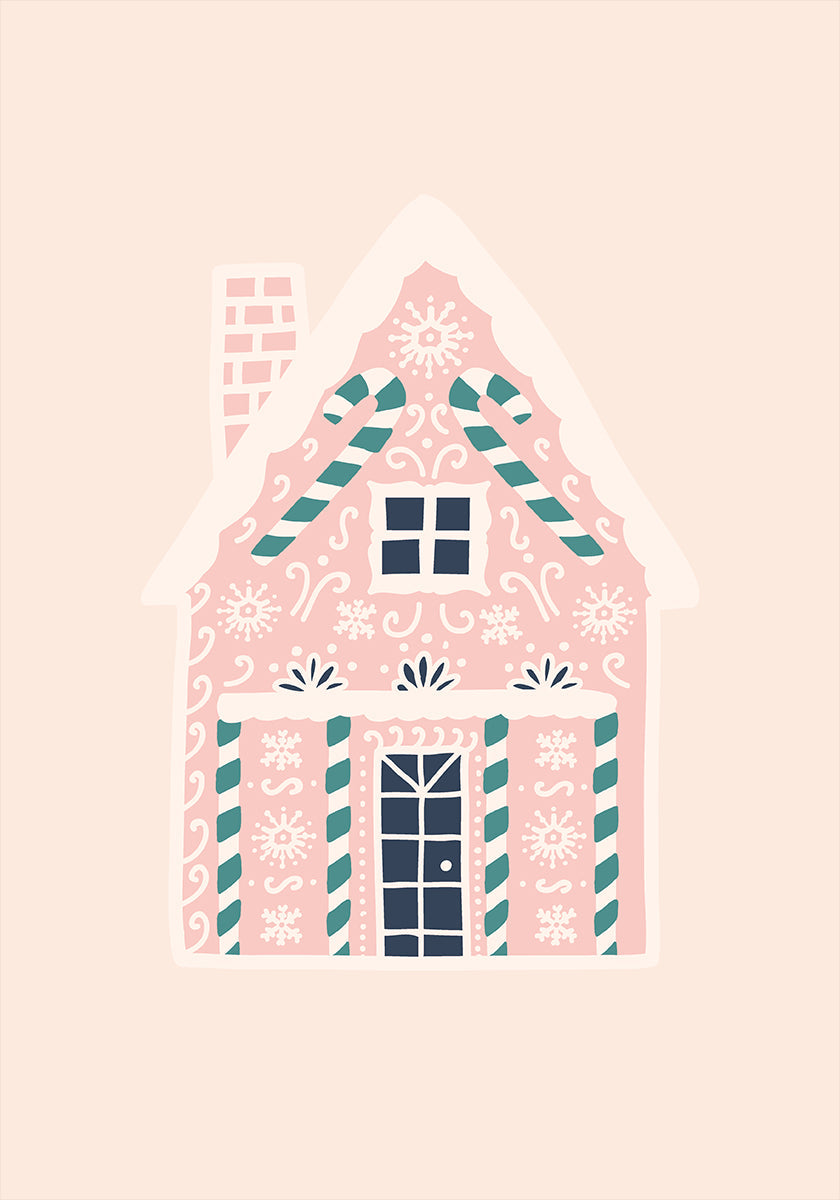 Kerst peperkoek huis Poster