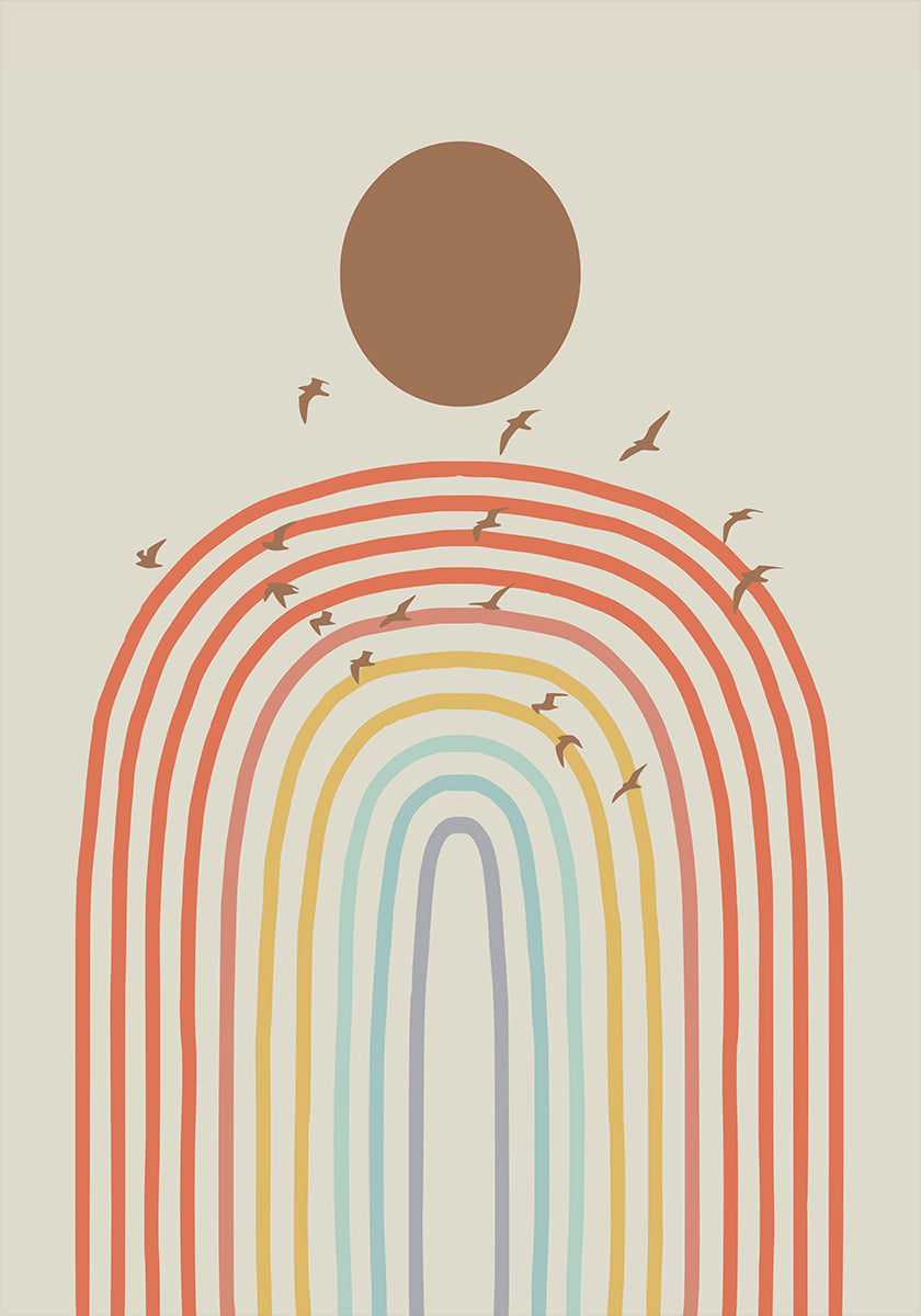 Gestileerde regenboog met gelaagde pastelkleuren (NIEUW)