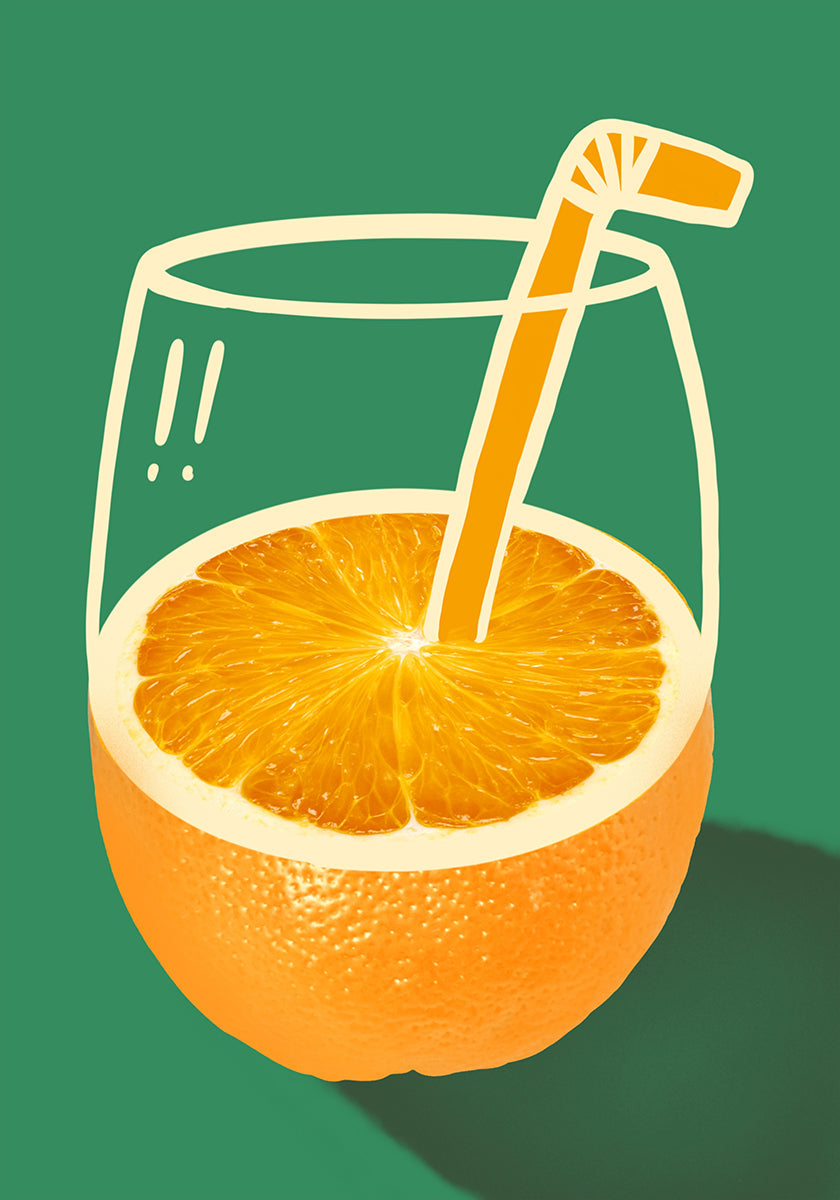Levendige oranje slim geïllustreerde poster