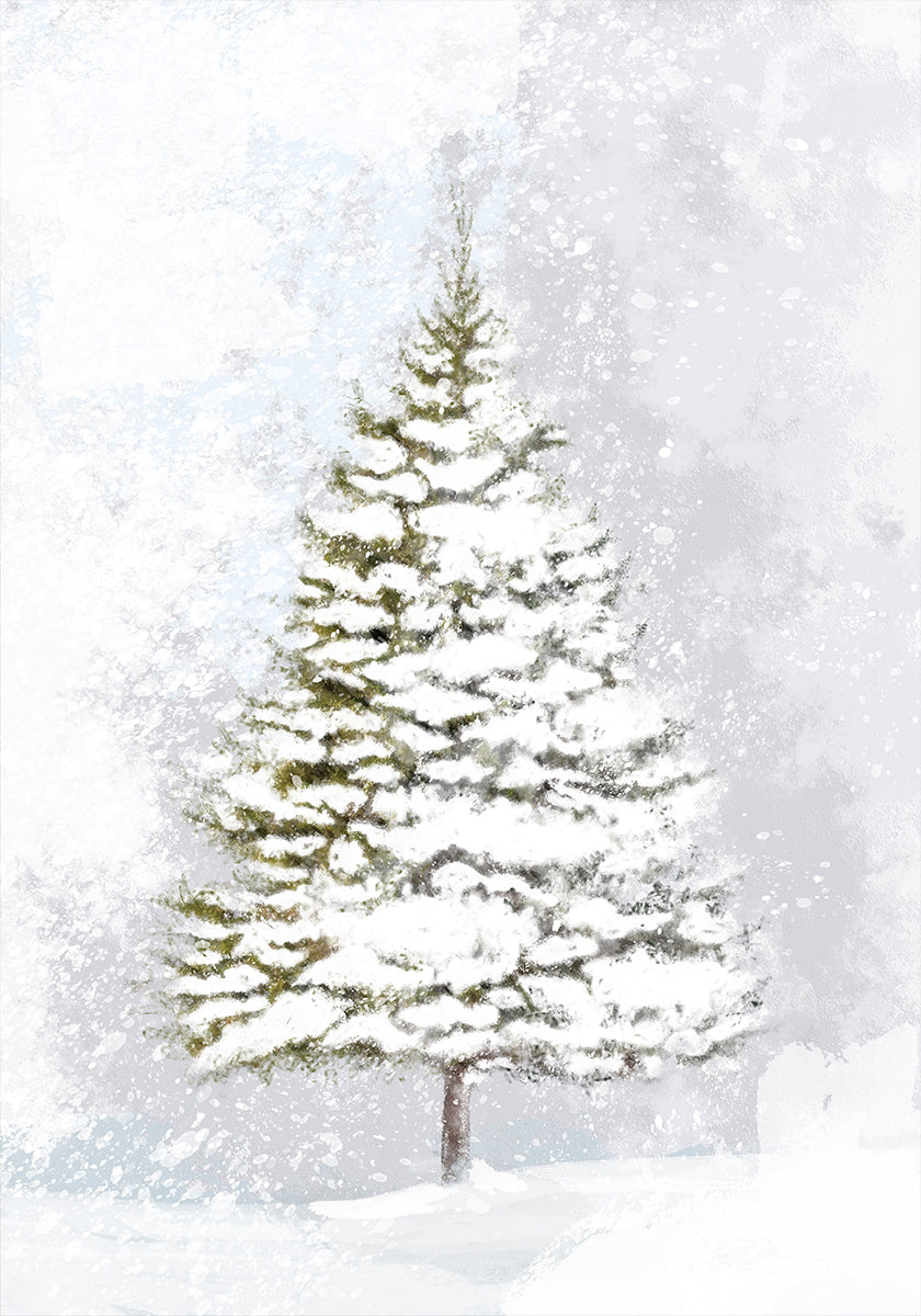 Lone fir in the snow Plakat - Posterbox
