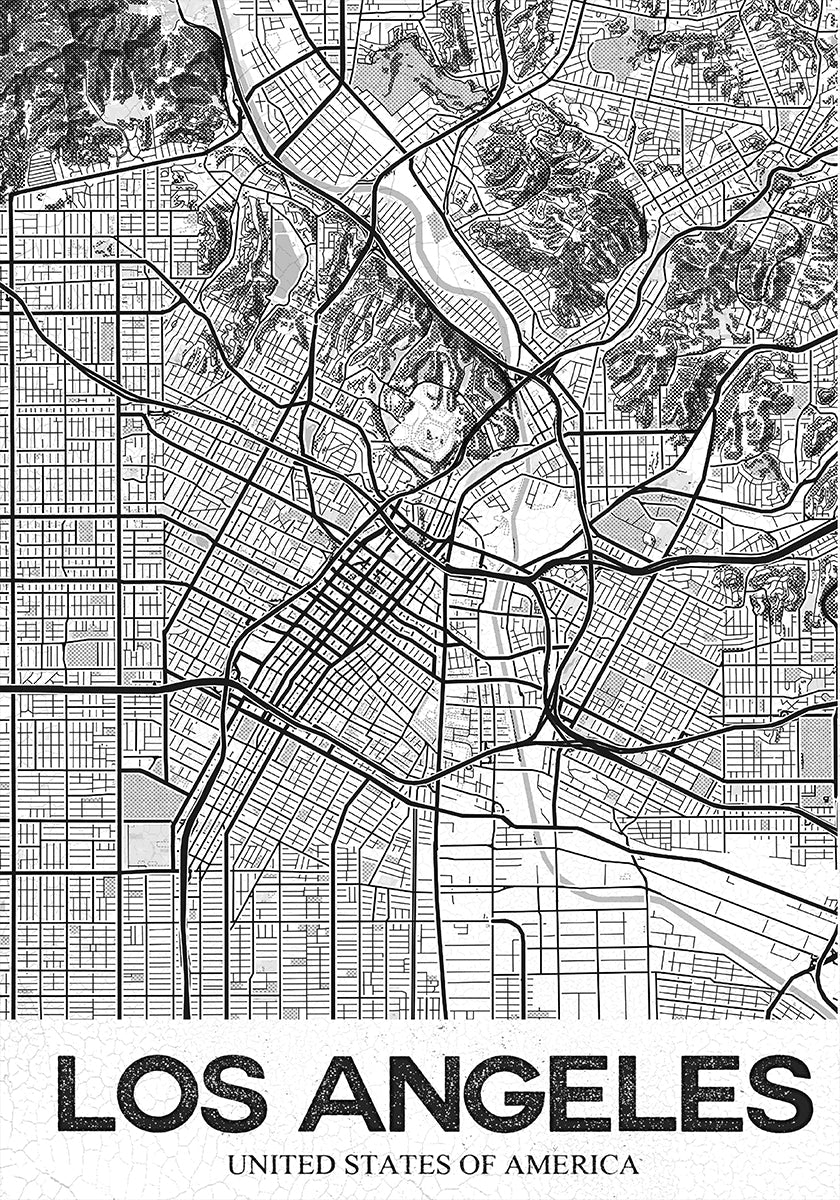 Witte poster van Los Angeles