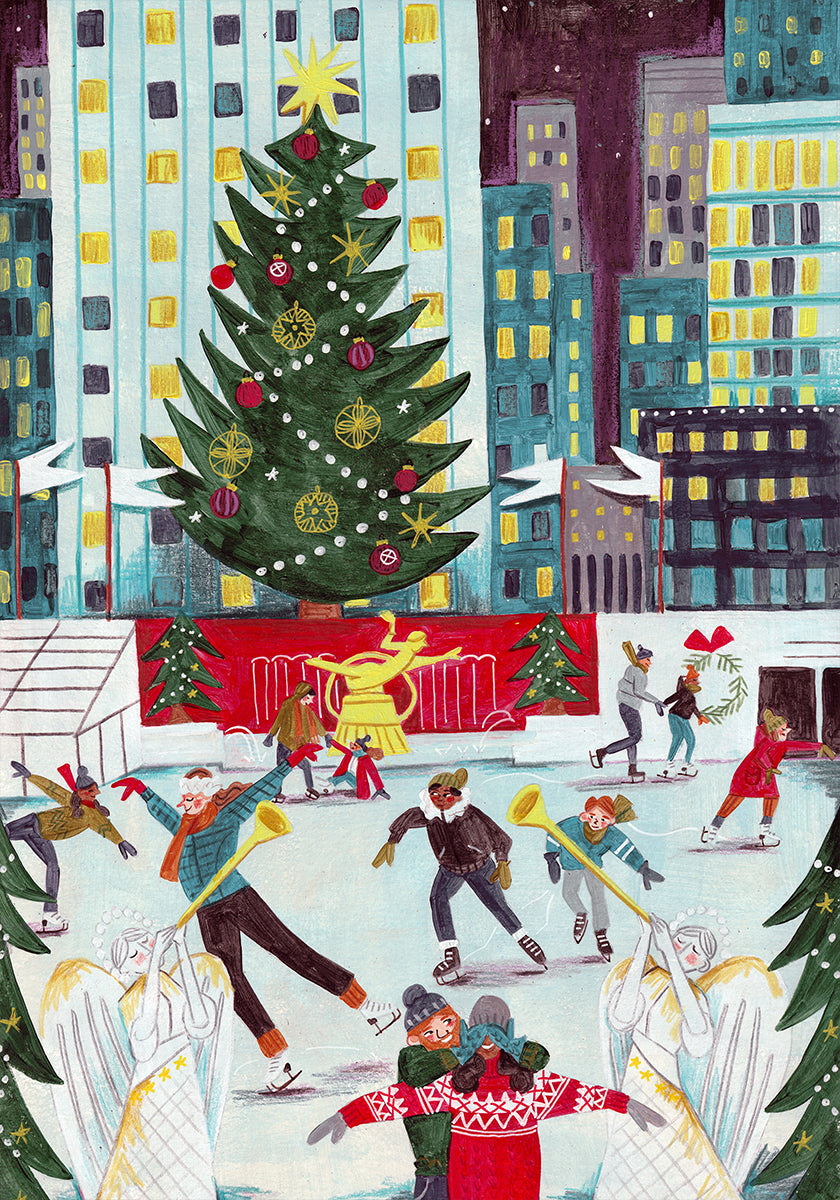 Schaatsen in het Rockefeller Center Poster