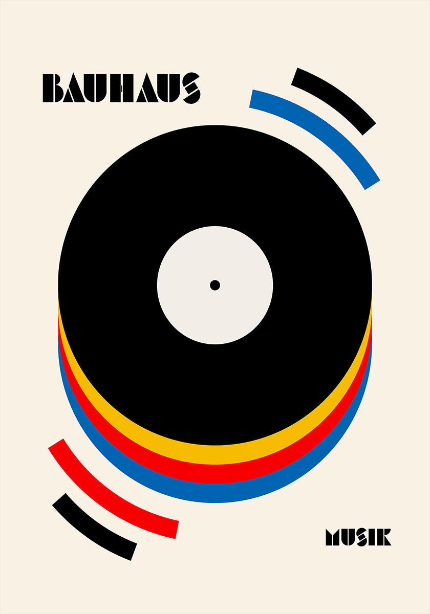 Bauhaus muziek retro illustratie poster