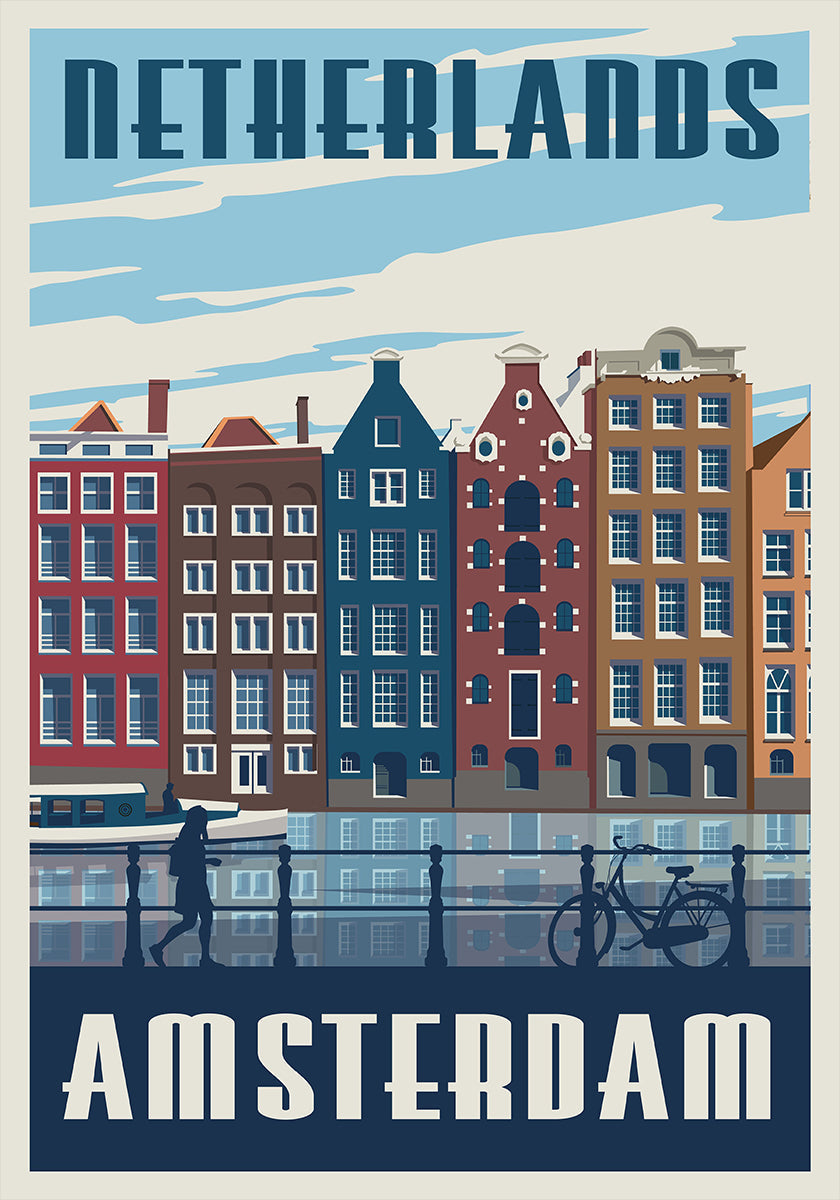 Amsterdam reisprint poster