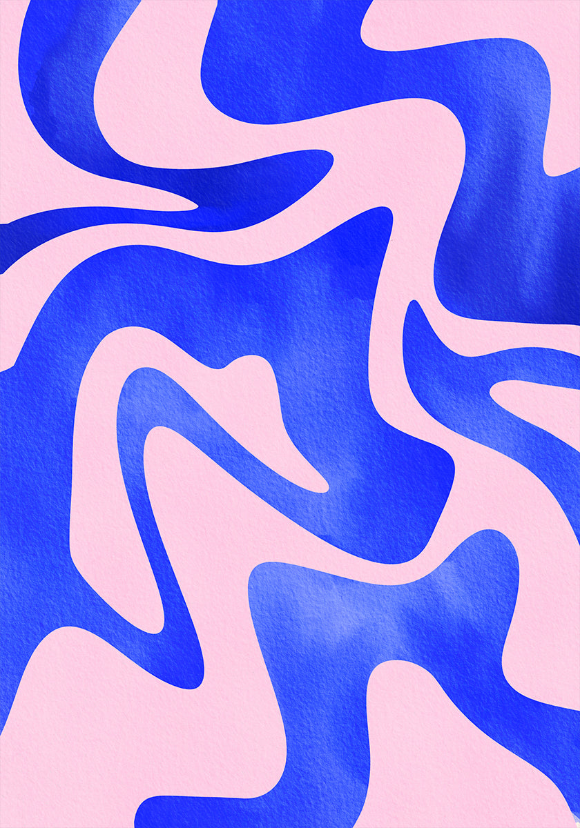 Abstracte blauwe golfaffiche