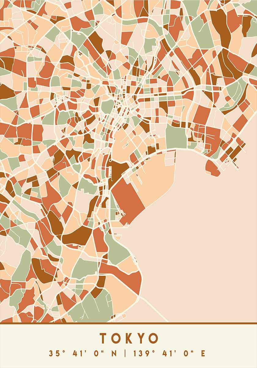 Zwarte kaarten aardetinten 88 poster