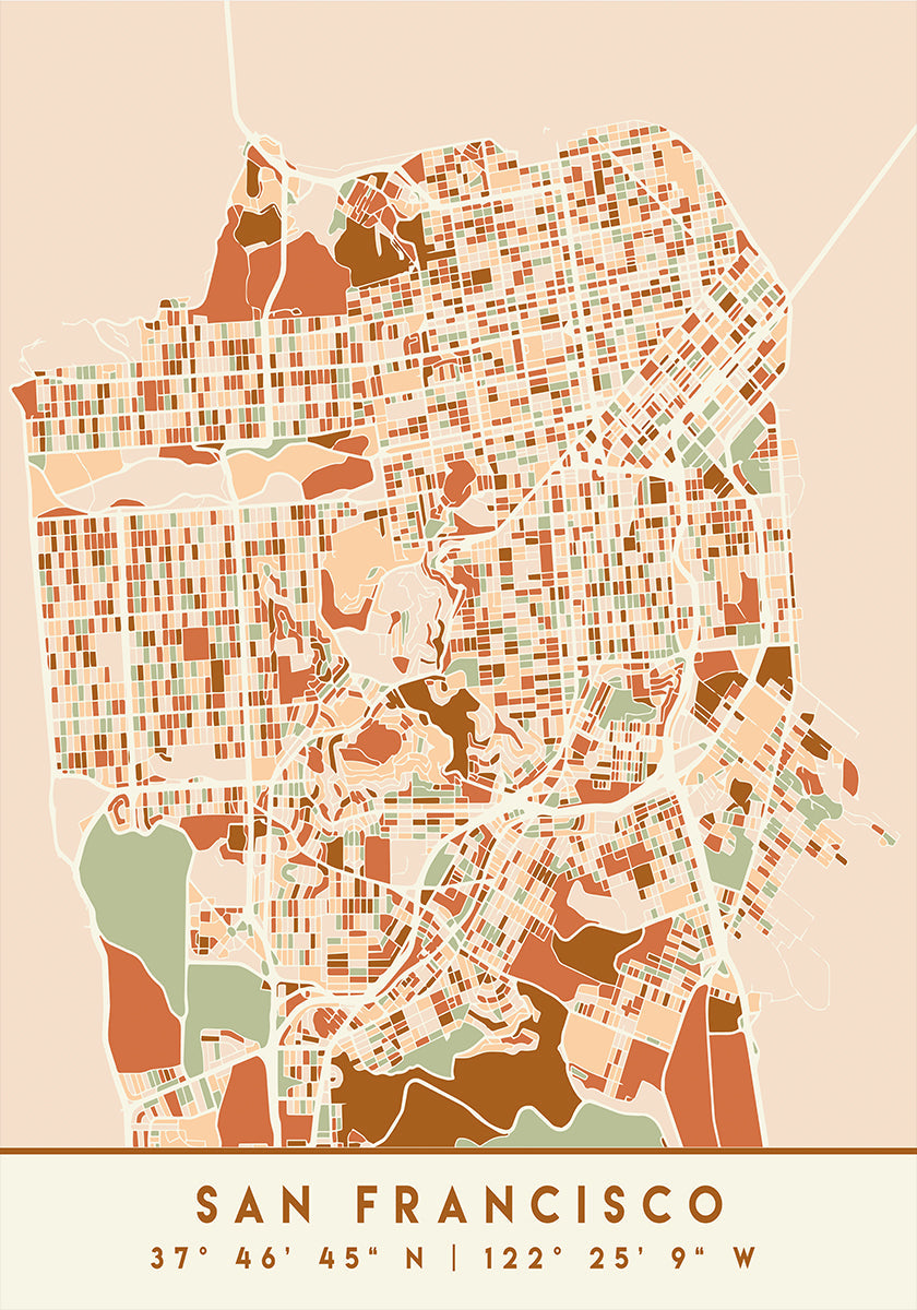 Zwarte kaarten aardetinten 75 poster