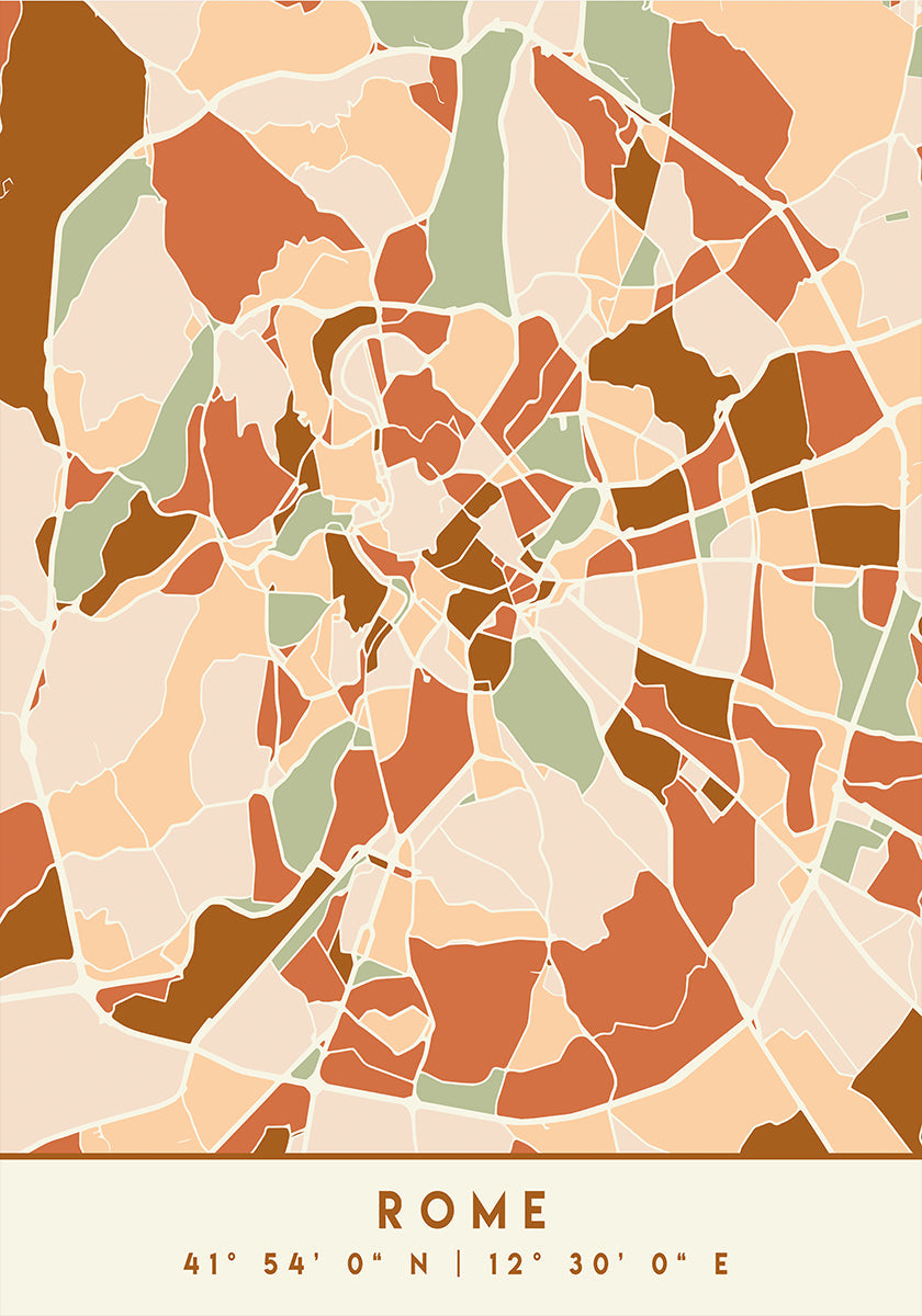 Zwarte kaarten aardetinten 72 poster