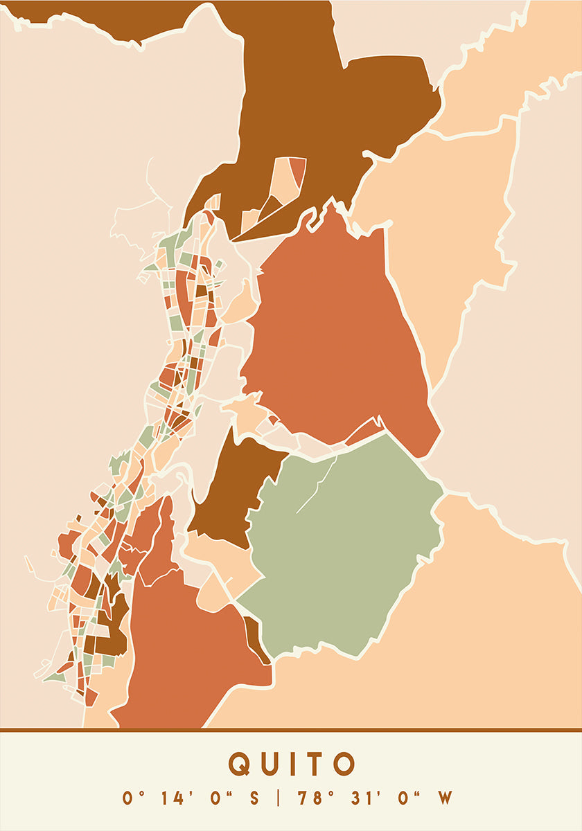 Zwarte kaarten aardetinten 70 poster