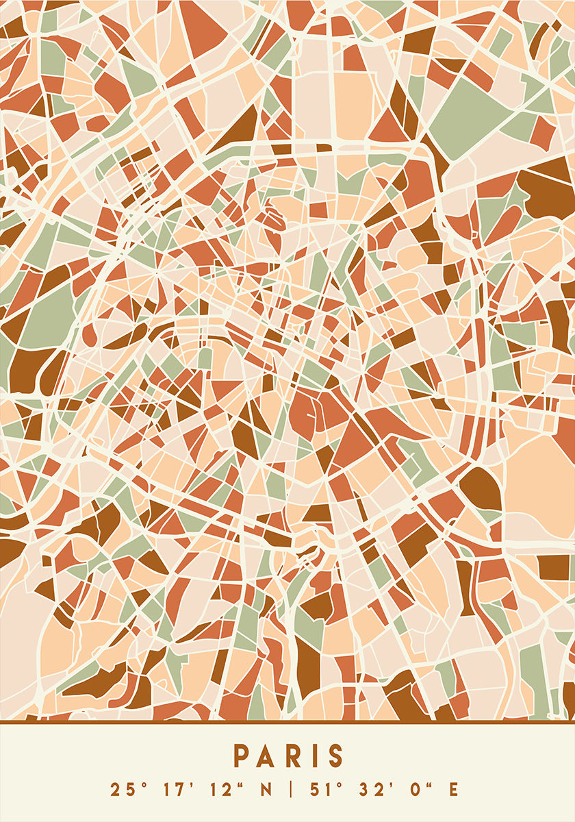 Zwarte kaarten aardetinten 64 poster