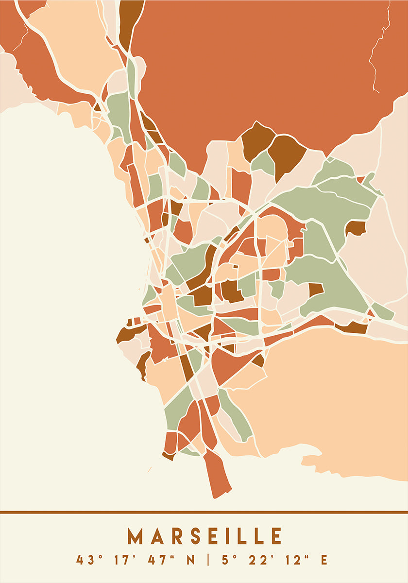 Zwarte kaarten aardetinten 48 poster