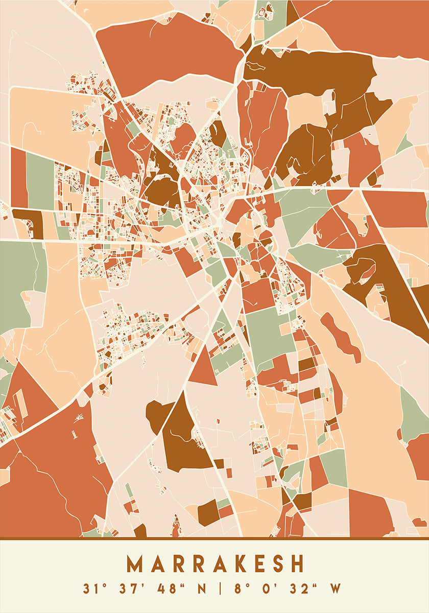 Zwarte kaarten aardetinten 47 poster