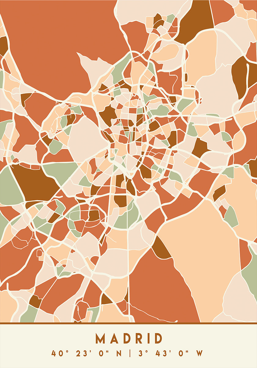 Zwarte kaarten aardetinten 44 poster