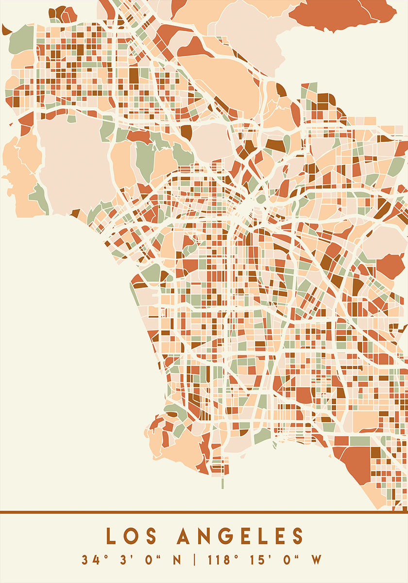 Zwarte kaarten aardetinten 42 poster