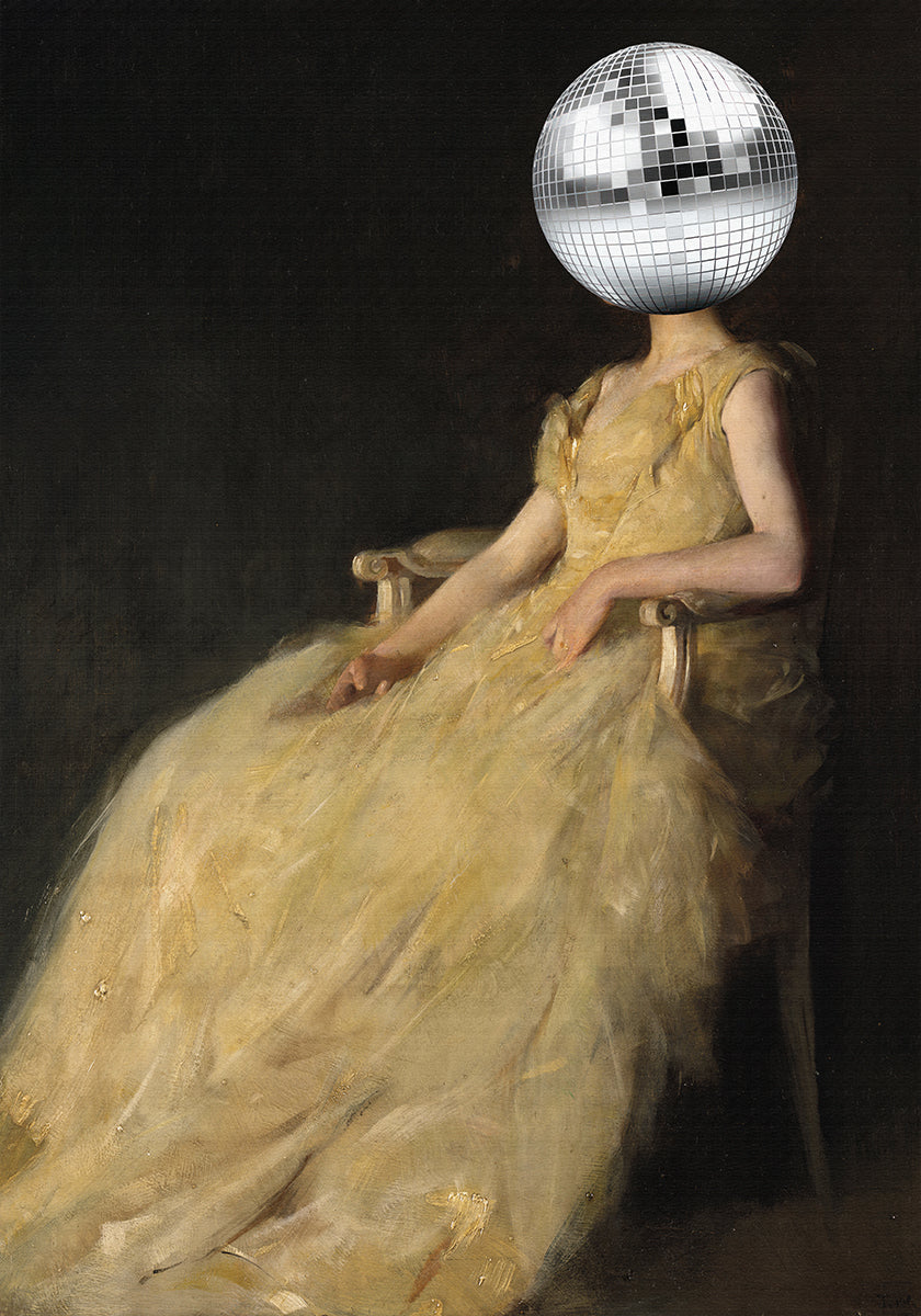 Disco hoofd vintage collage